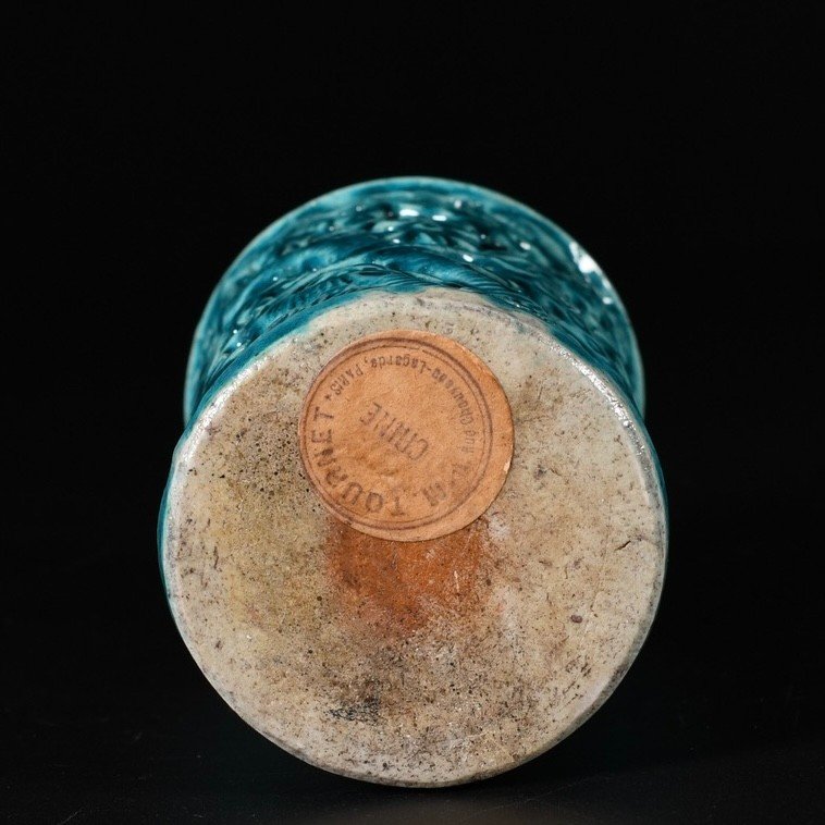 Ensemble De Deux Pots à Pinceaux à Glaçure Turquoise - Chine XVIIIe Période Kangxi-photo-3