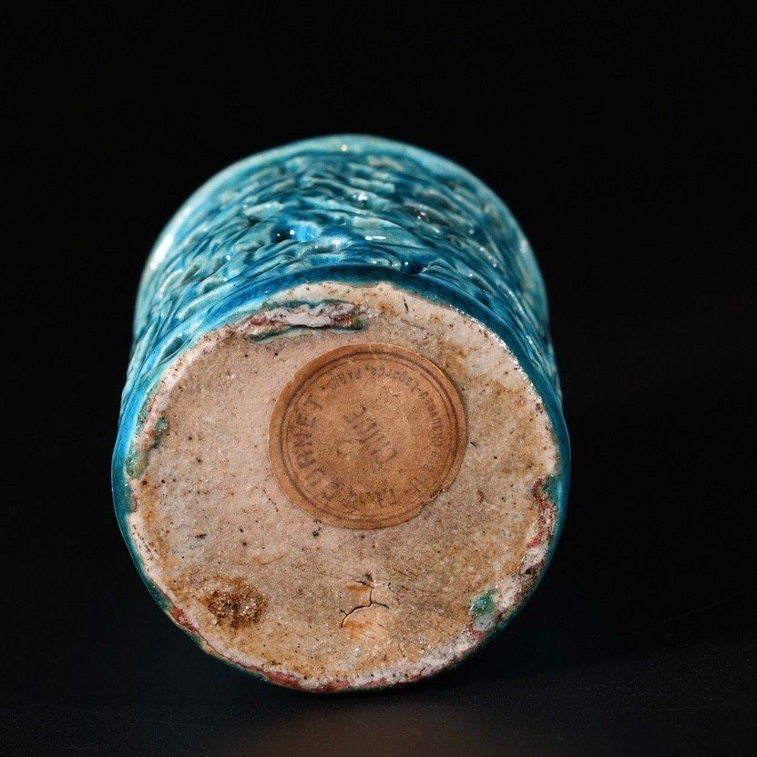 Ensemble De Deux Pots à Pinceaux à Glaçure Turquoise - Chine XVIIIe Période Kangxi-photo-7