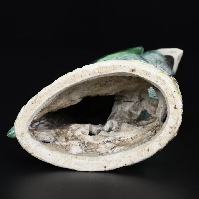 Set Of Two Enameled Porcelain Parrots - China 18th Century Kangxi Period-photo-7
