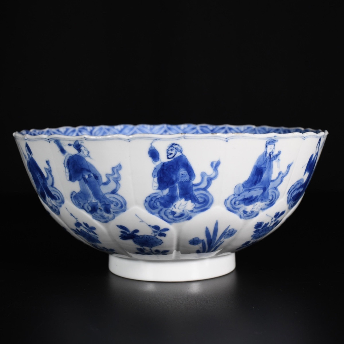 Lotus Shaped Porcelain Bowl Decorated With Immortals - China Kangxi Period-photo-2