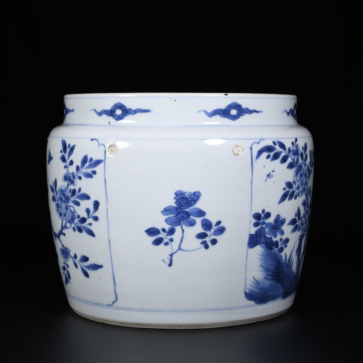 Pot-pourri à Décor Bleu Et Blanc De Branches Fleuries - Chine XVIIIe Période Kangxi-photo-1