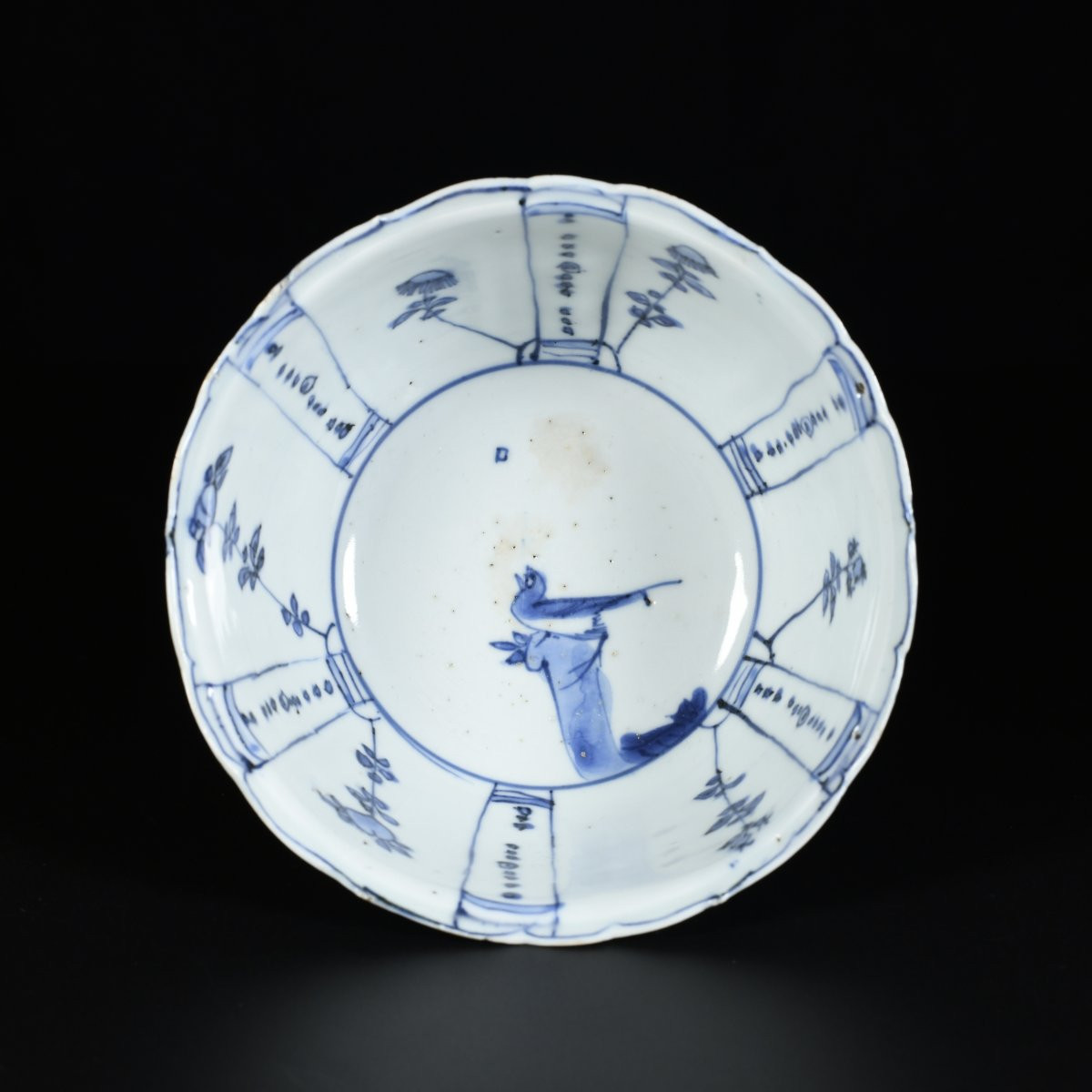 "kraak" Blue And White Bowl Decorated With Birds And Flowers - China 17th Century Wanli Period-photo-3