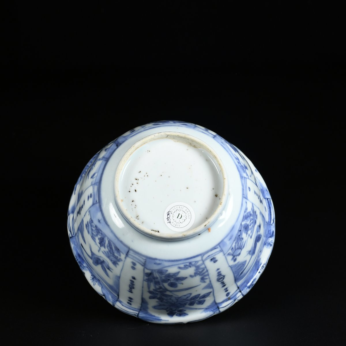 "kraak" Blue And White Bowl Decorated With Birds And Flowers - China 17th Century Wanli Period-photo-5