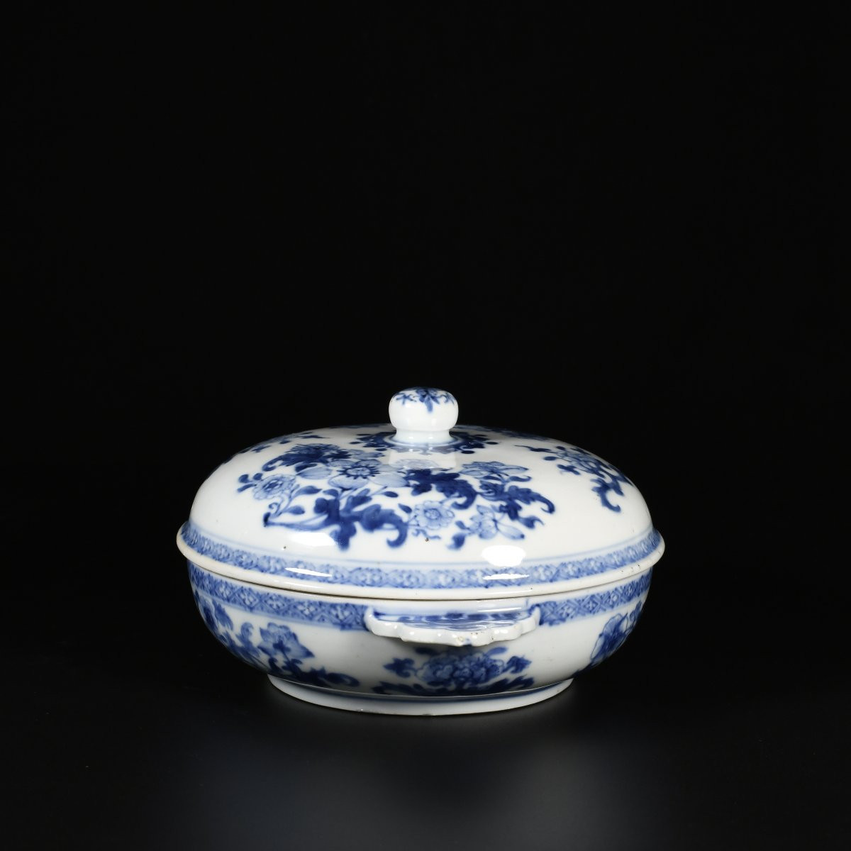 Paire d'écuelles à décor bleu et blanc de fleurs - Chine XVIIIE Période Qianlong-photo-4