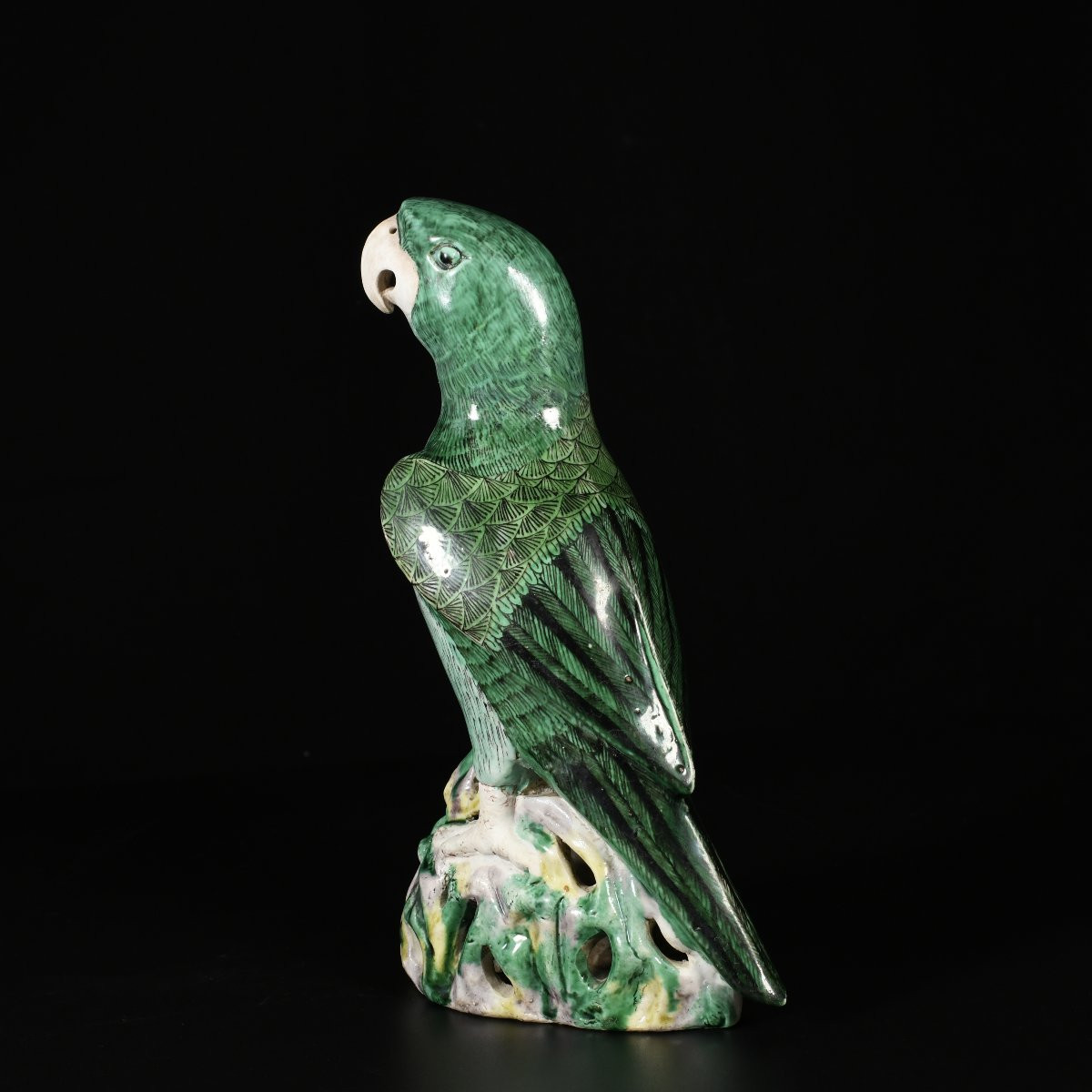 Grand perroquet aux émaux de la Famille Verte - Chine XVIIIE Période Kangxi-photo-2