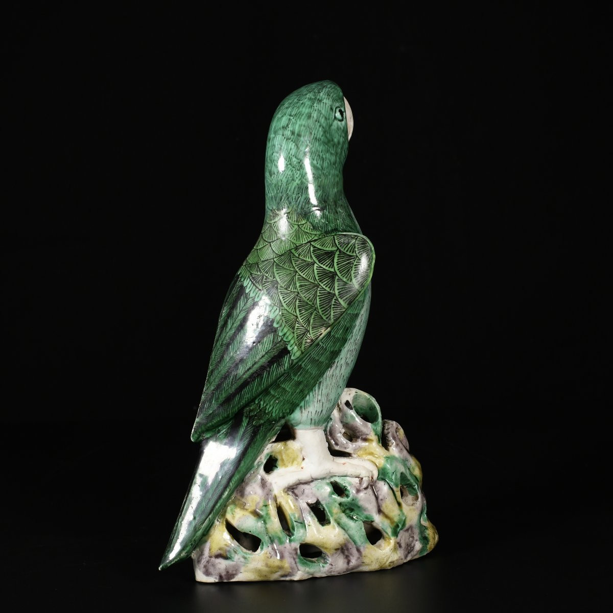 Grand perroquet aux émaux de la Famille Verte - Chine XVIIIE Période Kangxi-photo-4