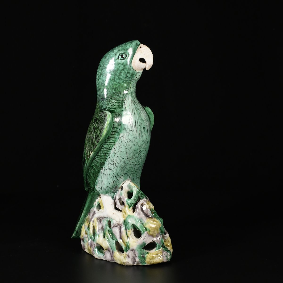 Grand perroquet aux émaux de la Famille Verte - Chine XVIIIE Période Kangxi-photo-1