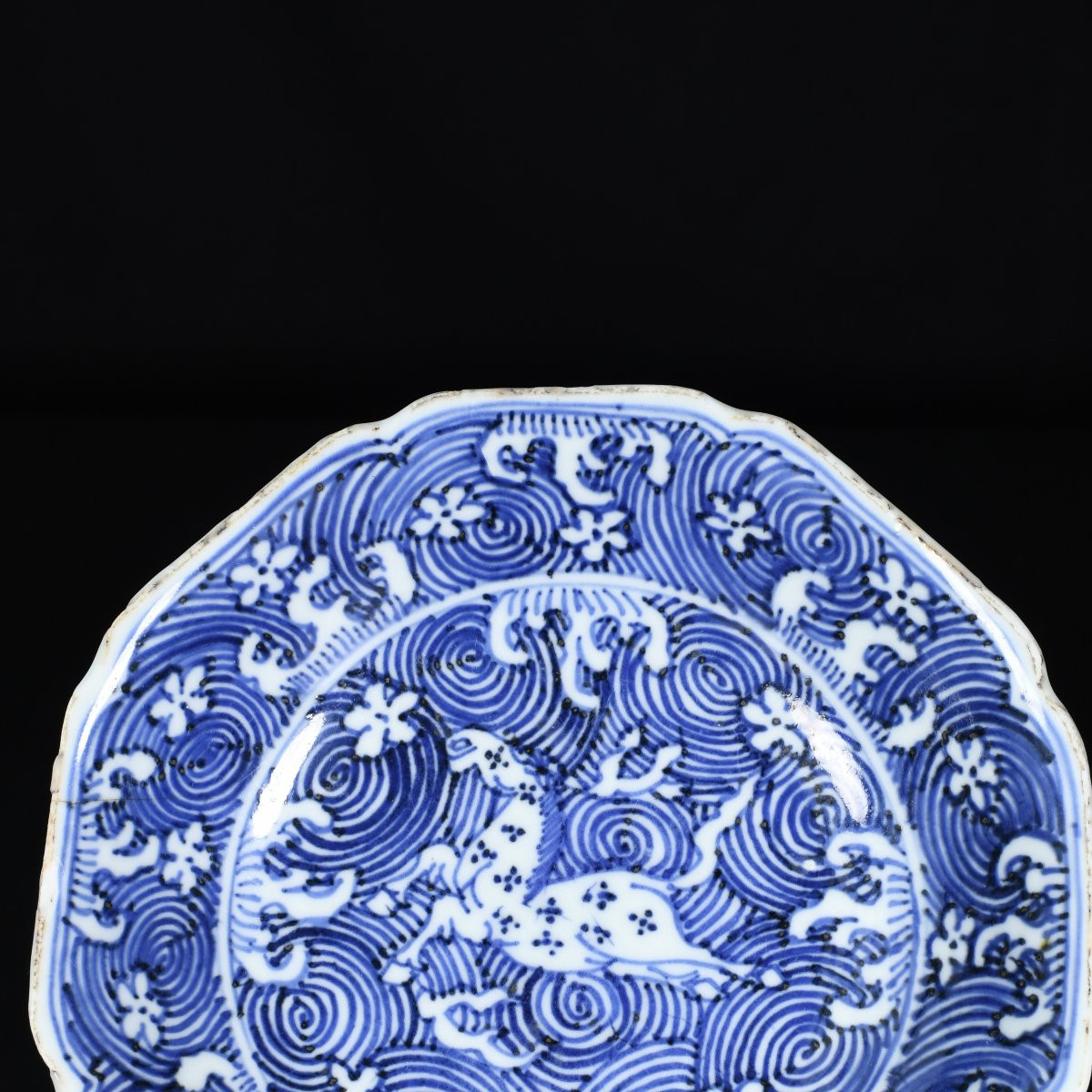 Blue And White "galloping Horse" Dish - China 17th Transitional Period-photo-2