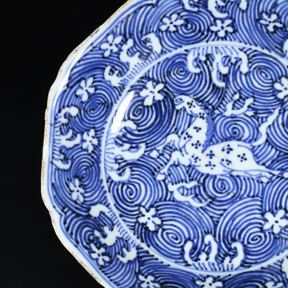 Blue And White "galloping Horse" Dish - China 17th Transitional Period-photo-1