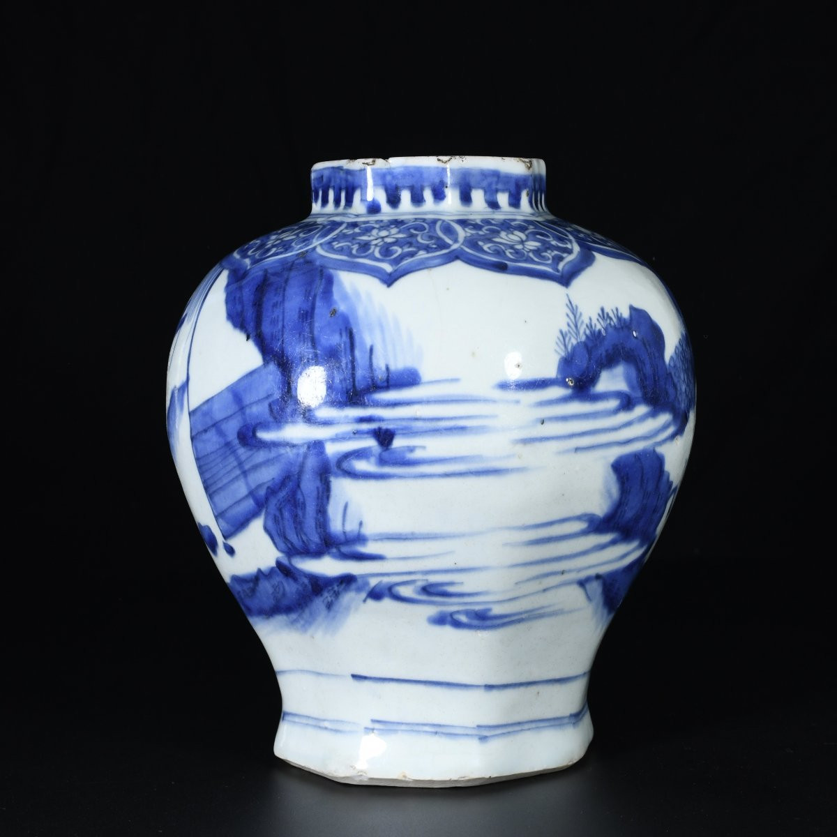 A Blue And White Baluster Vase Decorated With A Scholar - China 17th Transitional Period-photo-1
