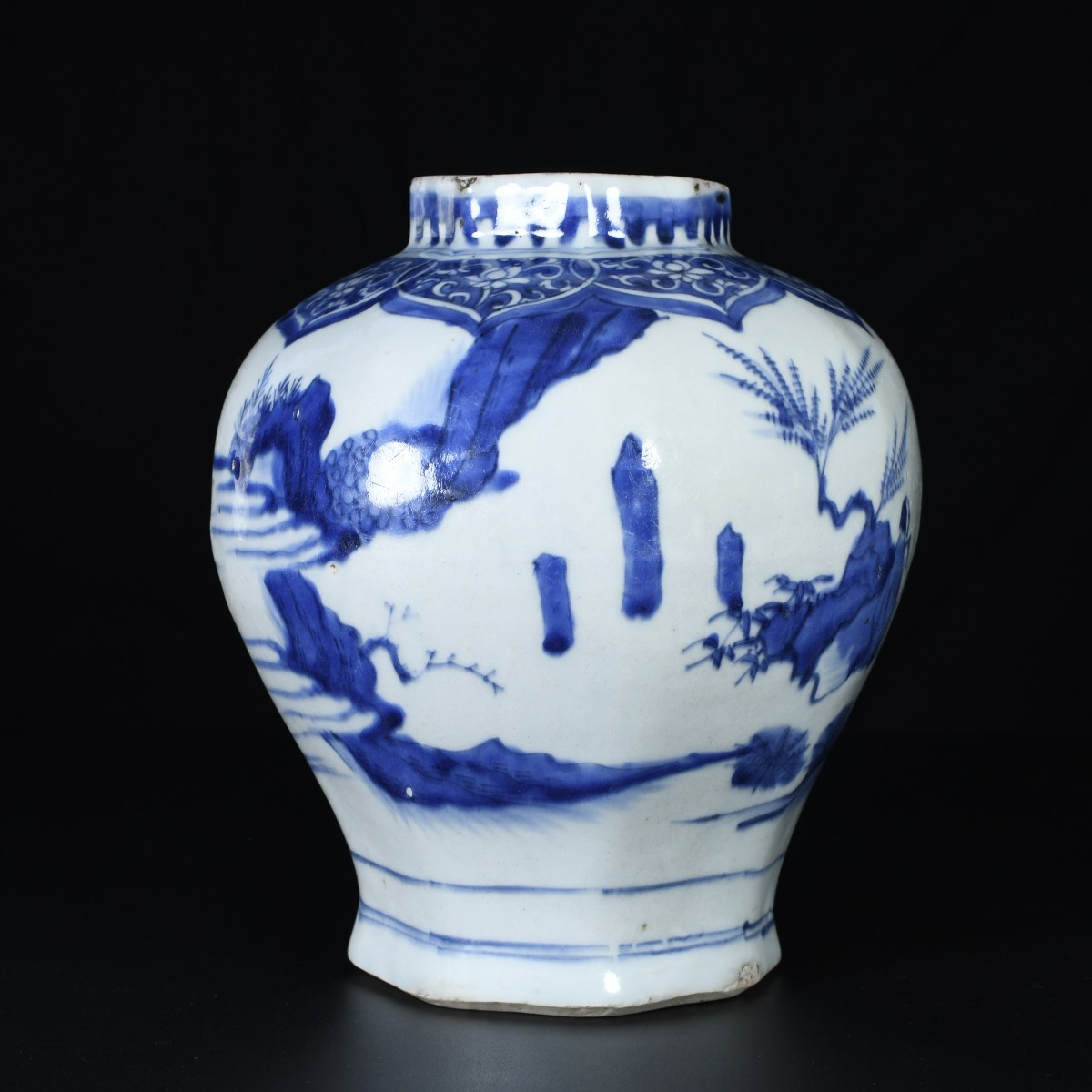 A Blue And White Baluster Vase Decorated With A Scholar - China 17th Transitional Period-photo-2
