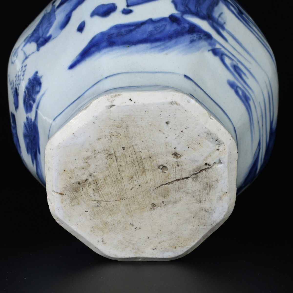 A Blue And White Baluster Vase Decorated With A Scholar - China 17th Transitional Period-photo-4
