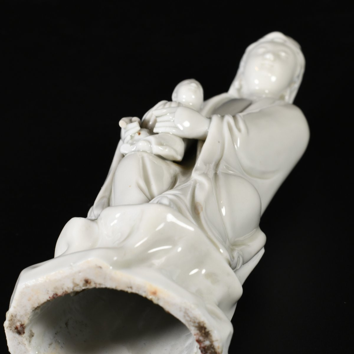 Blanc De Chine Figure Of Guanyin With A Child - China 17th Late Ming Dynasty Circa 1640-photo-8