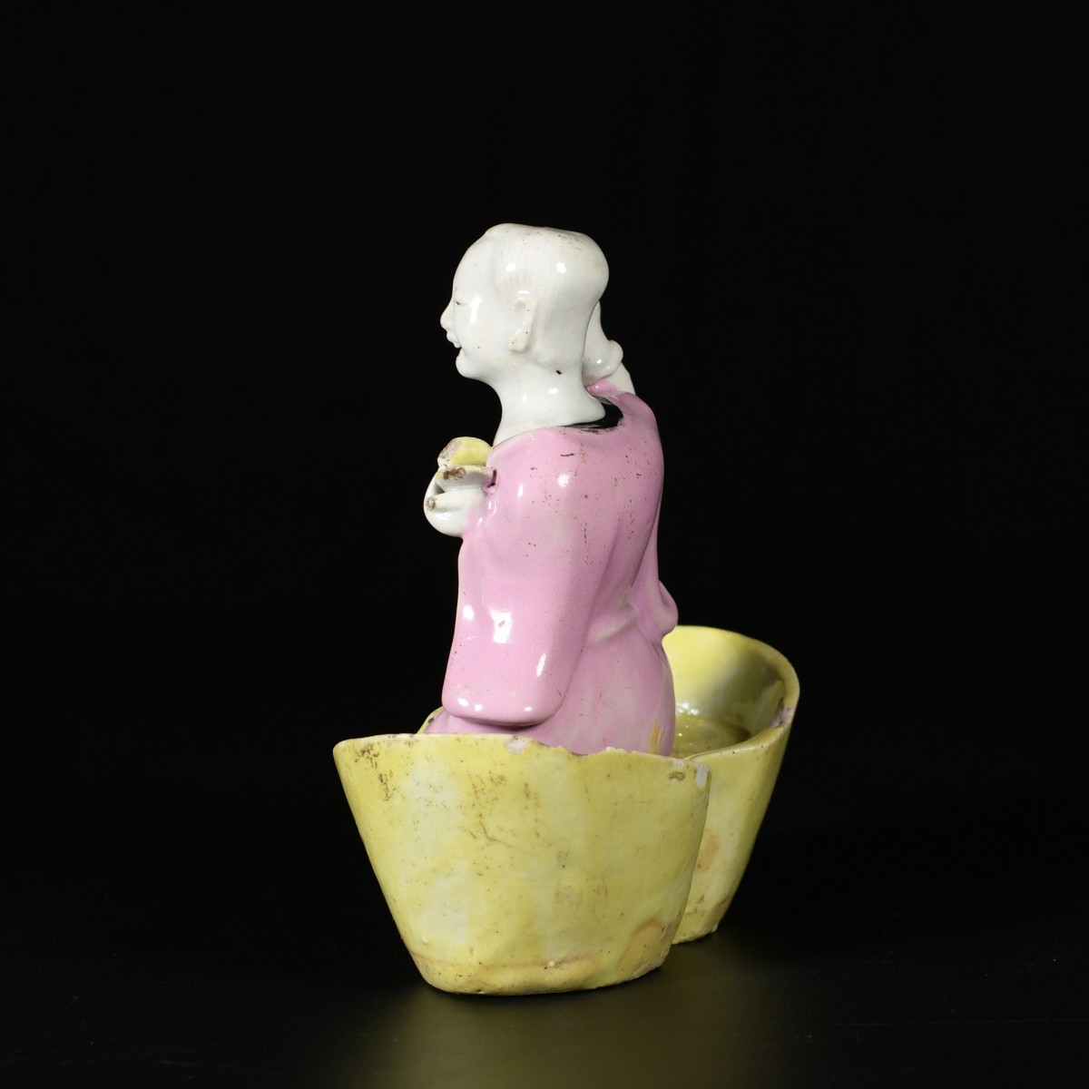 Figure aux émaux de la Famille Rose représentant Liu Hai - Chine XVIIIe Période Qianlong-photo-4