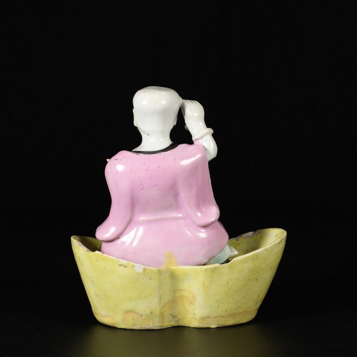 Figure aux émaux de la Famille Rose représentant Liu Hai - Chine XVIIIe Période Qianlong-photo-1