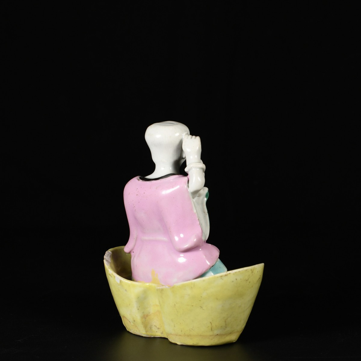 Figure aux émaux de la Famille Rose représentant Liu Hai - Chine XVIIIe Période Qianlong-photo-2