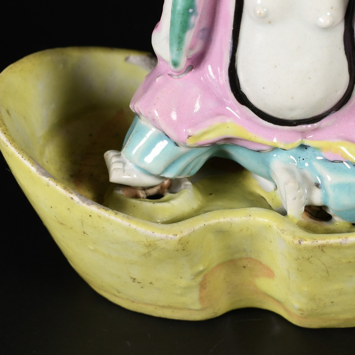 Figure aux émaux de la Famille Rose représentant Liu Hai - Chine XVIIIe Période Qianlong-photo-8