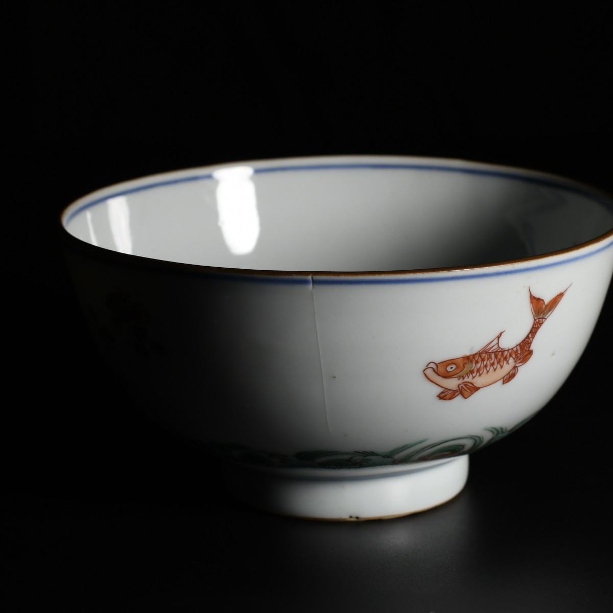 Famille Verte Bowl Decorated With Two Carp - China, 18th Century, Kangxi Period-photo-3