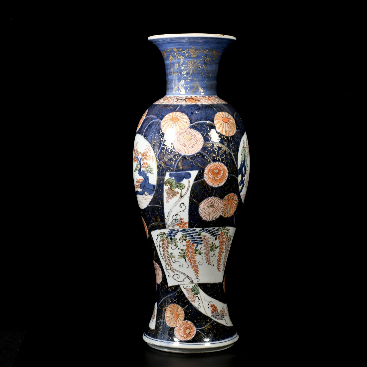 Large vase balustre à décor Imari de paysages lacustres - Japon, Edo Fin XVIIe/Début XVIIIe-photo-4