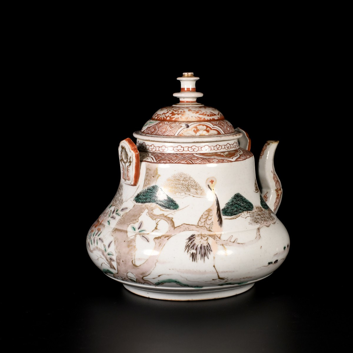 A Large Ewer Decorated With Cranes And Pine Trees - Japan, Edo Period, 18th Century-photo-3