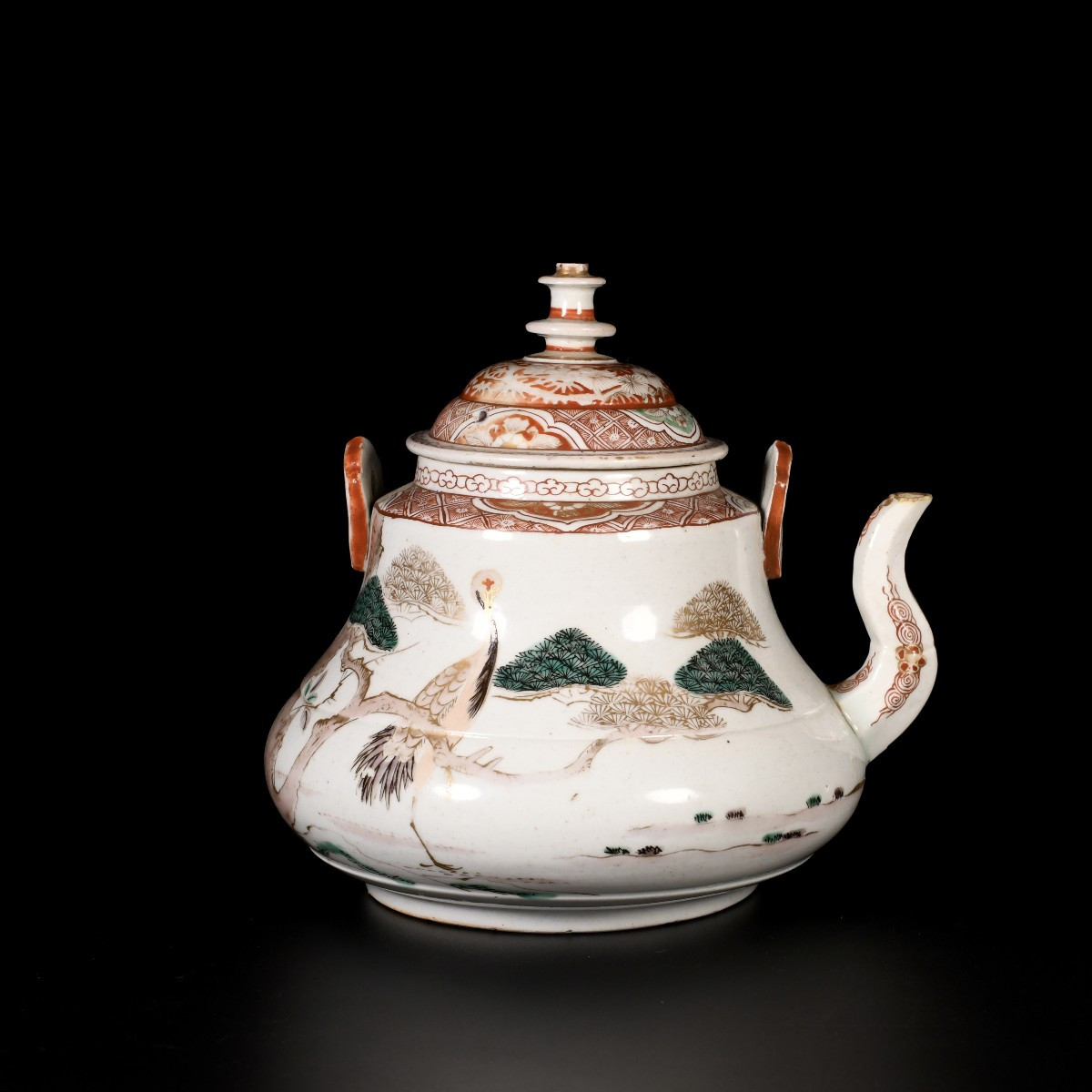 A Large Ewer Decorated With Cranes And Pine Trees - Japan, Edo Period, 18th Century-photo-4