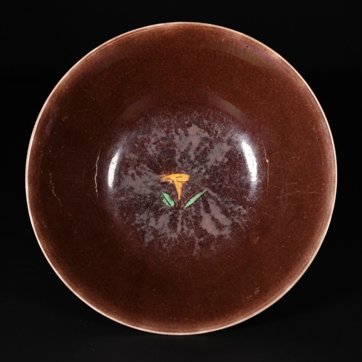Bol "Brinjal" à glaçure aubergine - Chine XVIIe Période Kangxi-photo-3