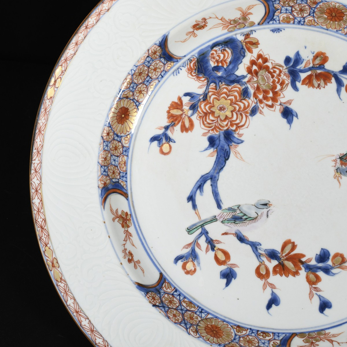 A Large Incised Charger Decorated With A Bird On A Branch - China 18th Yongzheng Period-photo-1