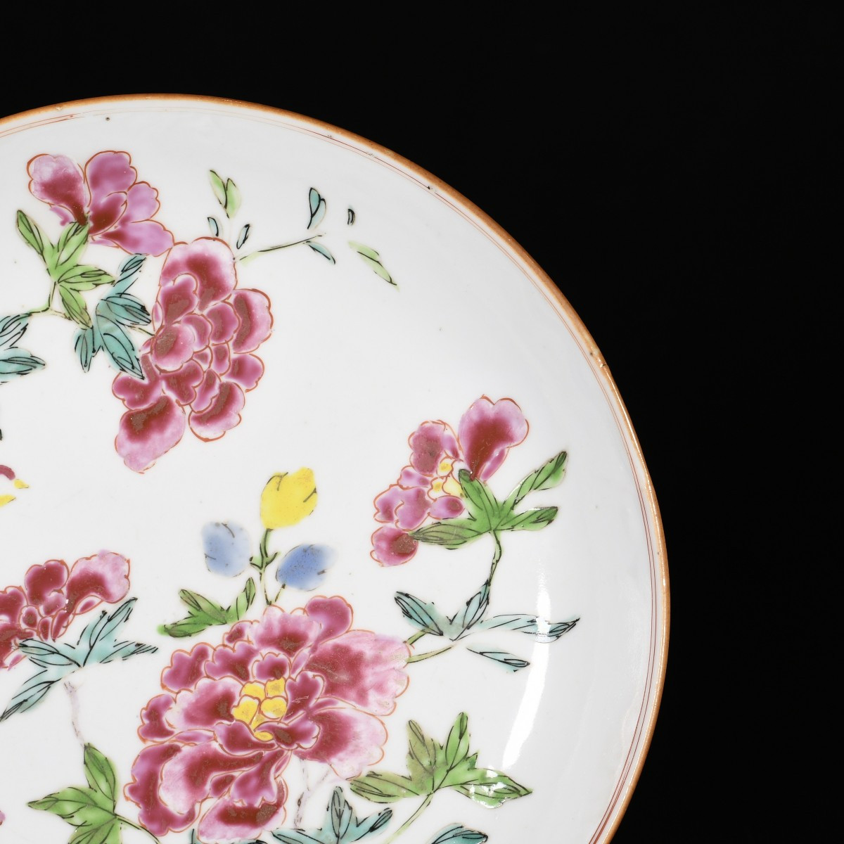 A Famille Rose And Capucin Saucer Decorated With Bird And Peonies - China, 18th Qianlong Period-photo-3