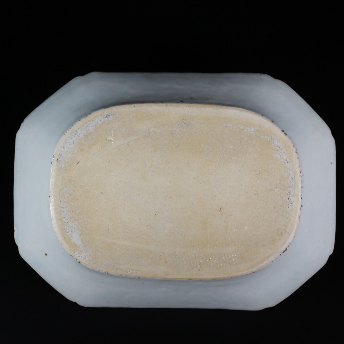 A "pseudo Tobacco Leaf" Octogonal Dish - China, 18th Qianlong Period-photo-3