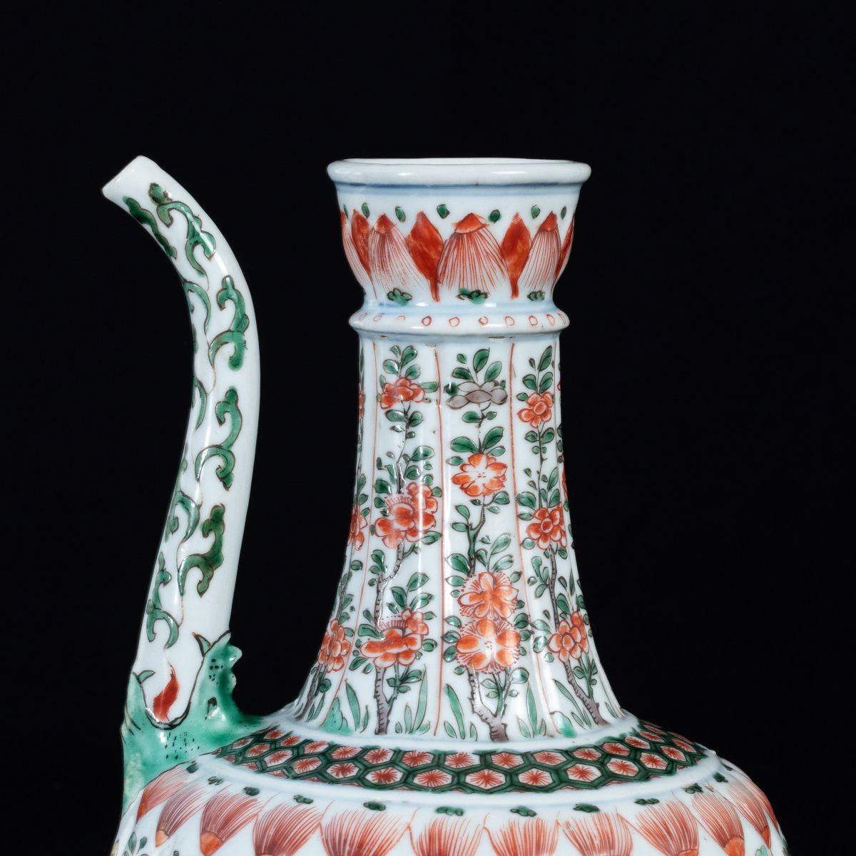 Verseuse aux émaux de la Famille Verte - Chine XVIIIe Période Kangxi-photo-2
