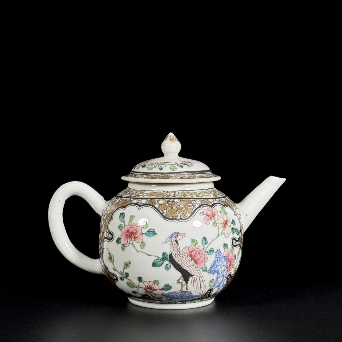 A Famille Rose Teapot Decorated With A Pheasant And Peonies - China, 18th Yongzheng Period-photo-2