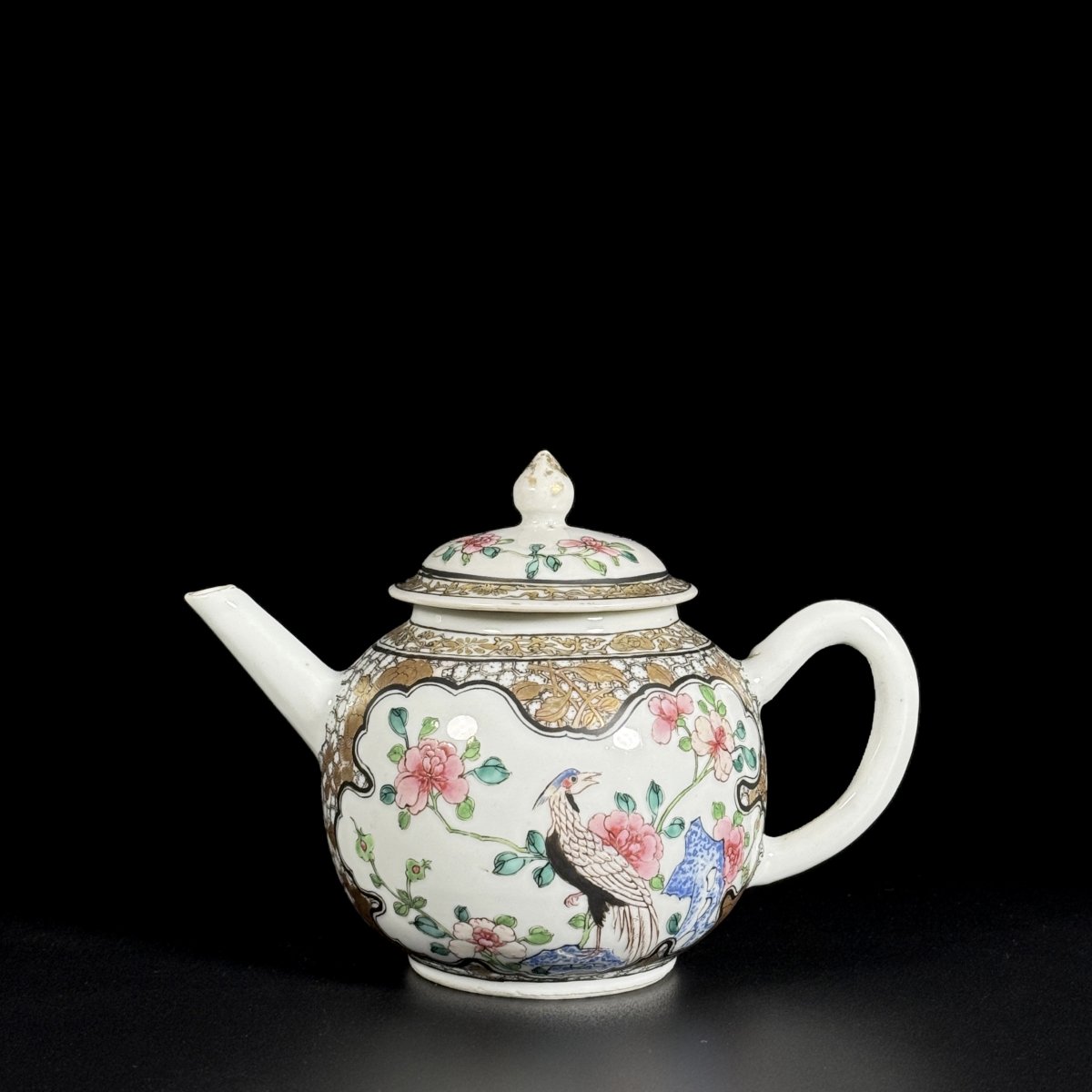 A Famille Rose Teapot Decorated With A Pheasant And Peonies - China, 18th Yongzheng Period