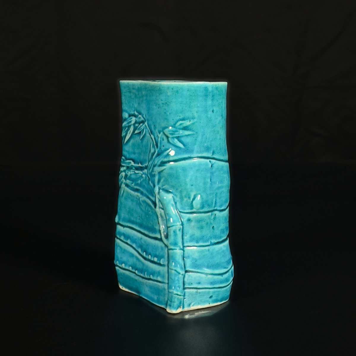 A Turquoise "bamboo" Brushpot - China 18th Kangxi Period-photo-2
