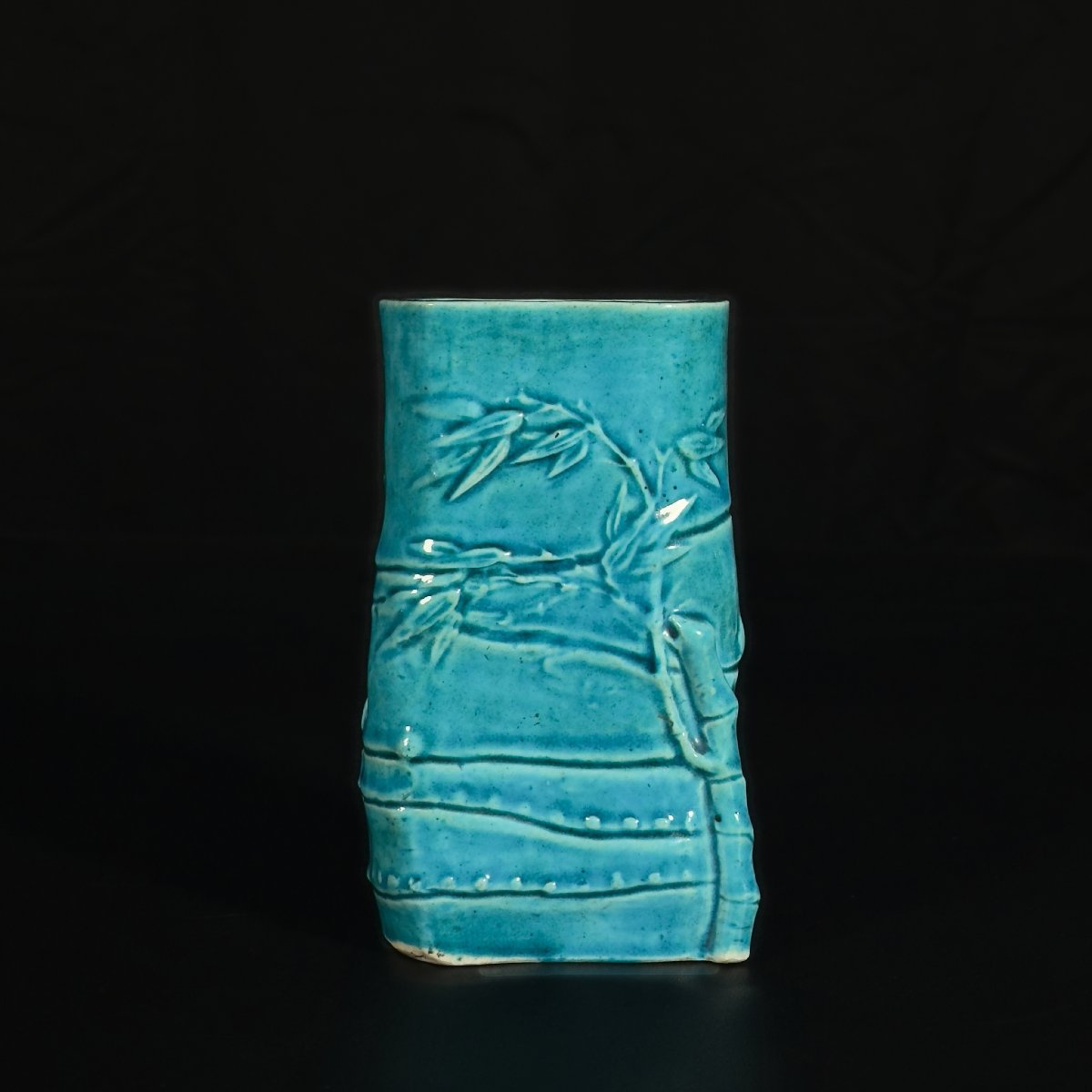 A Turquoise "bamboo" Brushpot - China 18th Kangxi Period