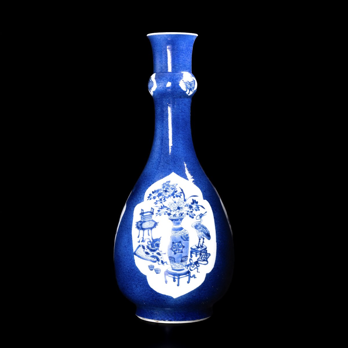 A Massive Powder-blue And Blue And White Guglet Vase - China, 18th Kangxi Period 