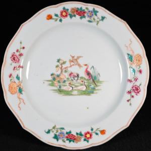 Petit Plat Polylobé Aux émaux De La Famille Rose - Chine XVIIIe Période Qianlong