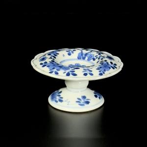 Saleron en porcelaine bleu et blanc - Chine XVIIIe Période Kangxi