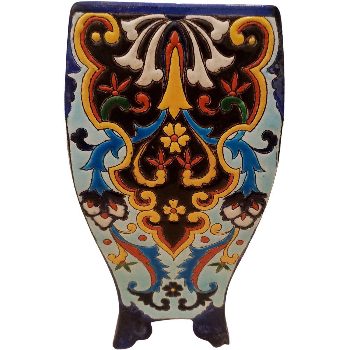 Grand Vase Faience De Jules Vieillard Emaux De Caranza-photo-2