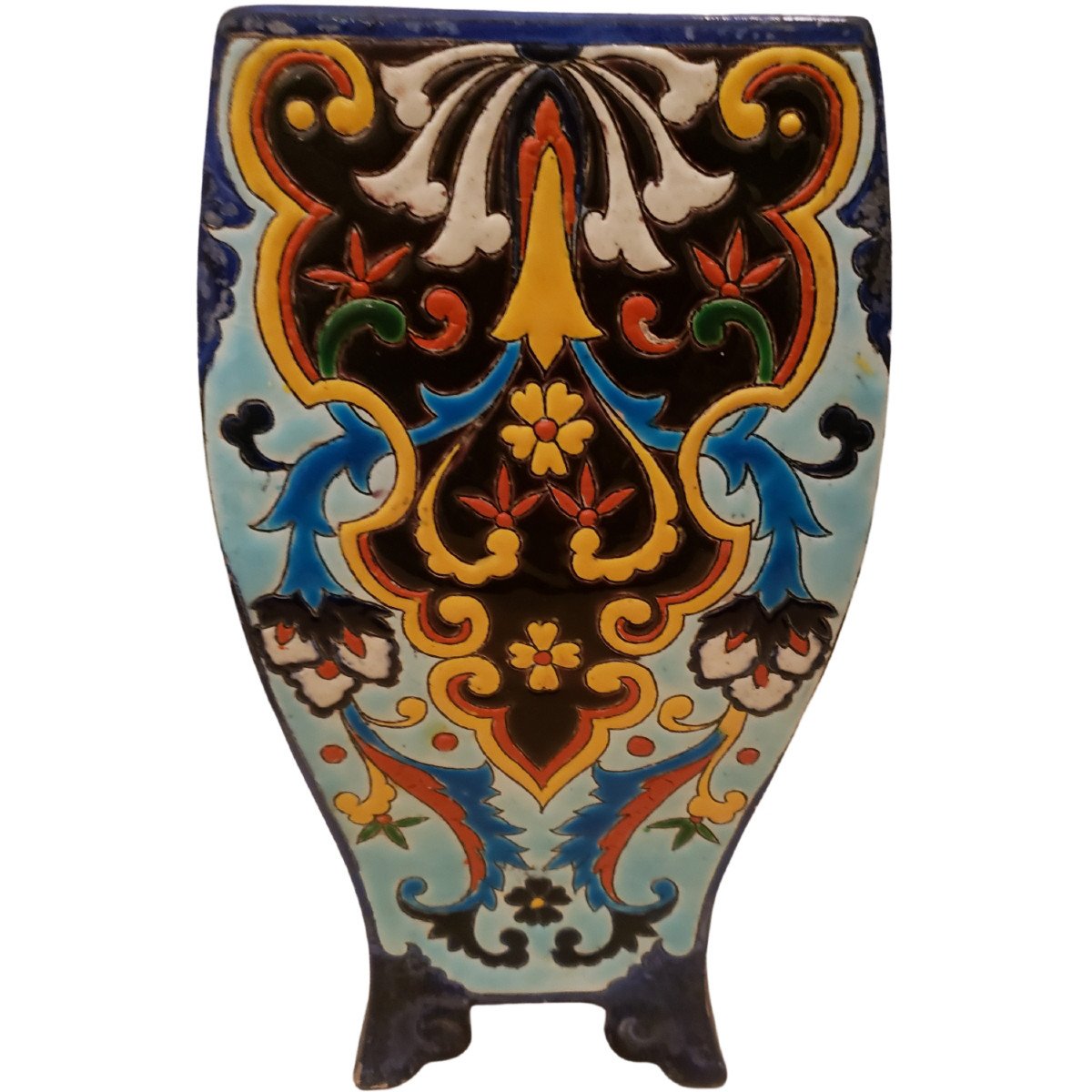 Grand Vase Faience De Jules Vieillard Emaux De Caranza-photo-3