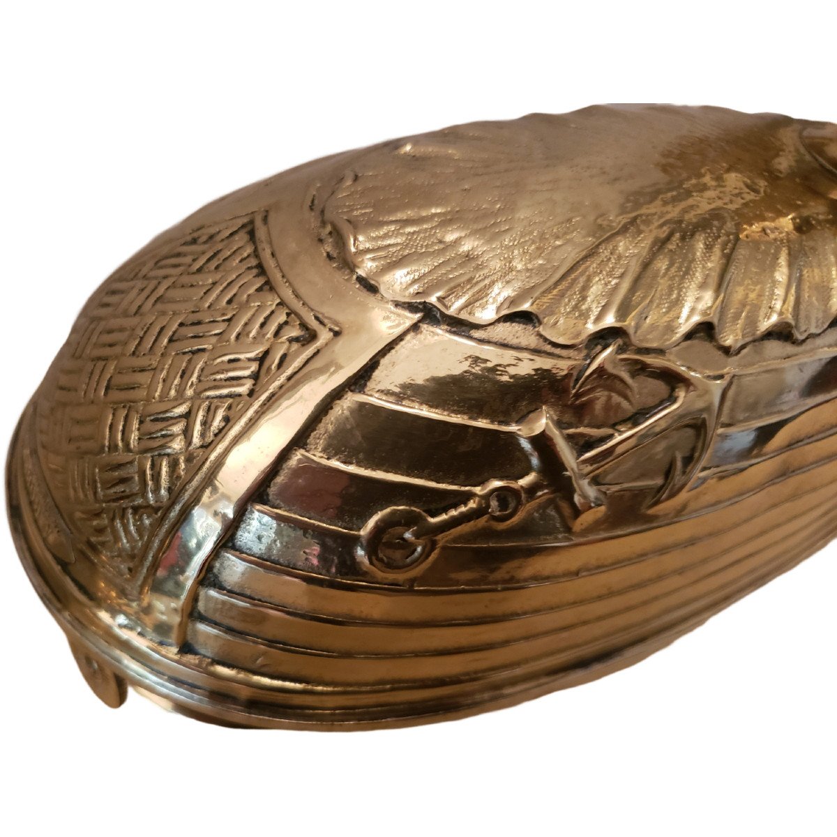 Rare Table Lamp Decor Marine Boat In Bronze And Brass XIXth-photo-4