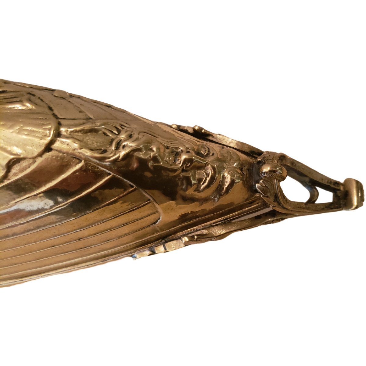 Rare Table Lamp Decor Marine Boat In Bronze And Brass XIXth-photo-5