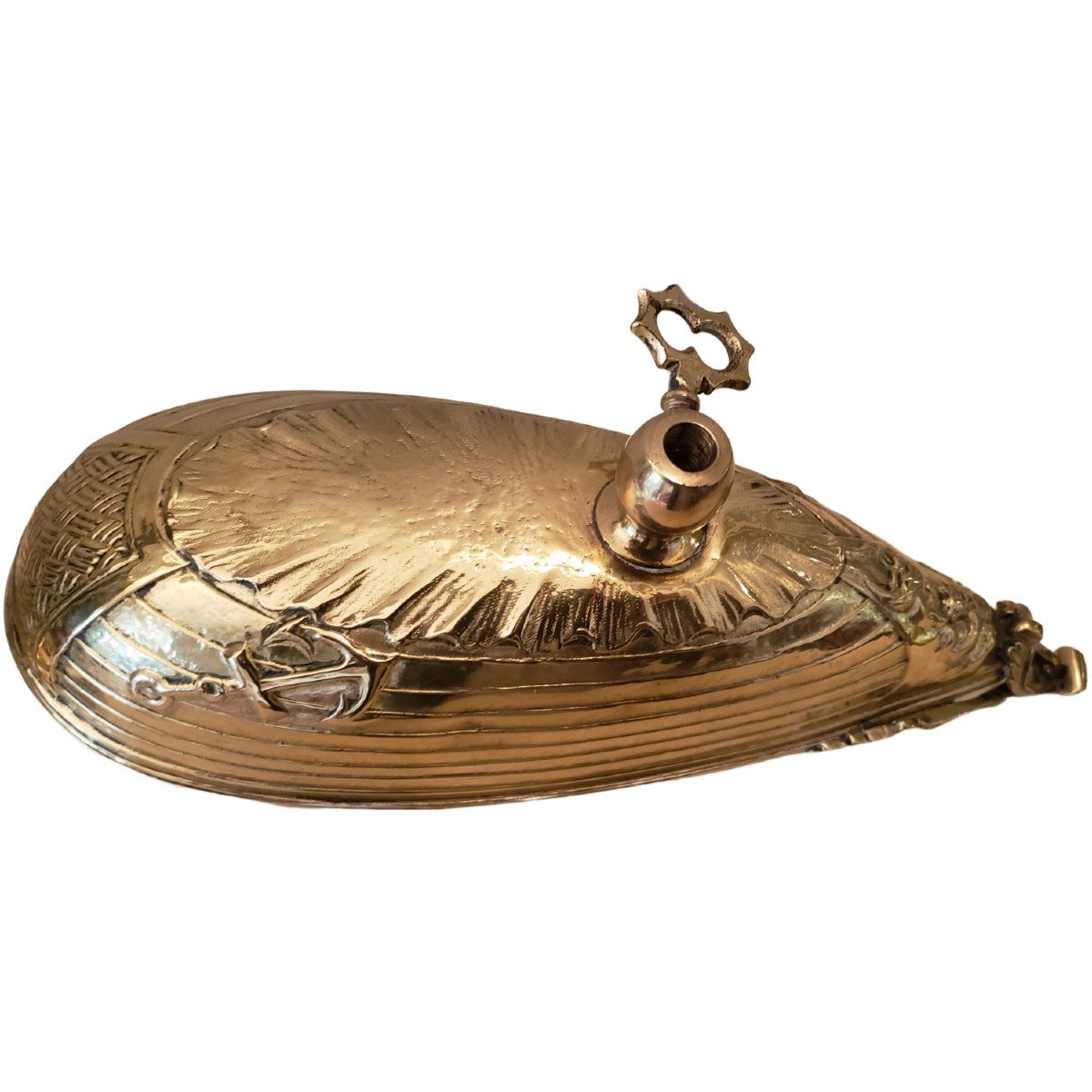 Rare Table Lamp Decor Marine Boat In Bronze And Brass XIXth-photo-6
