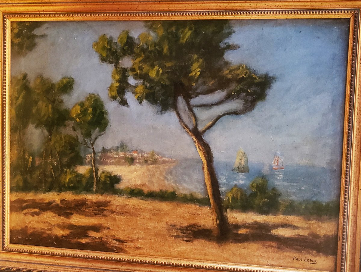 Hst Paul Leduc Panorama Saint Tropez Belgian School 1876 - 1943 Impressionist