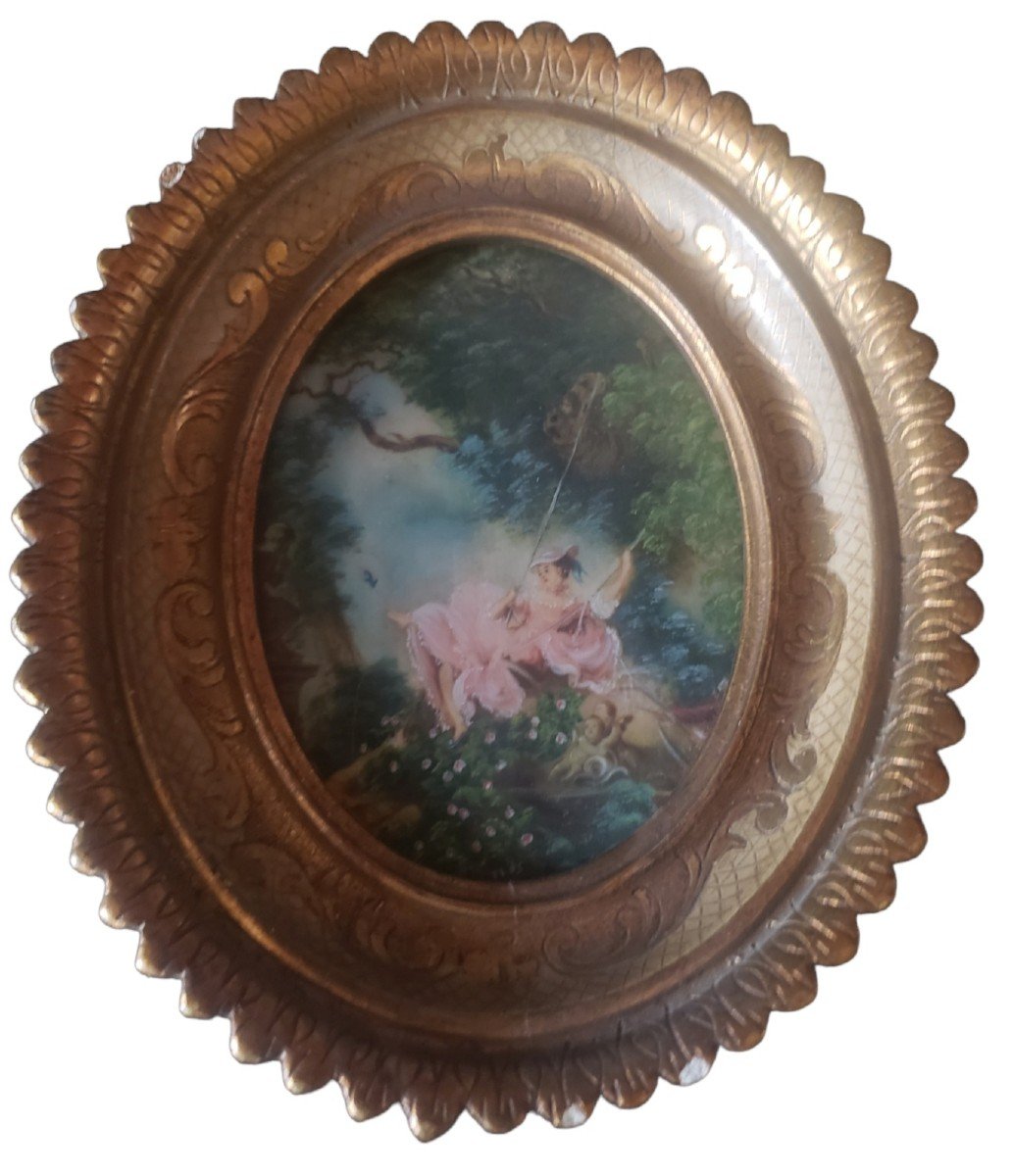 Pair Of Hilaire & Fragonart Miniature Paintings-photo-2