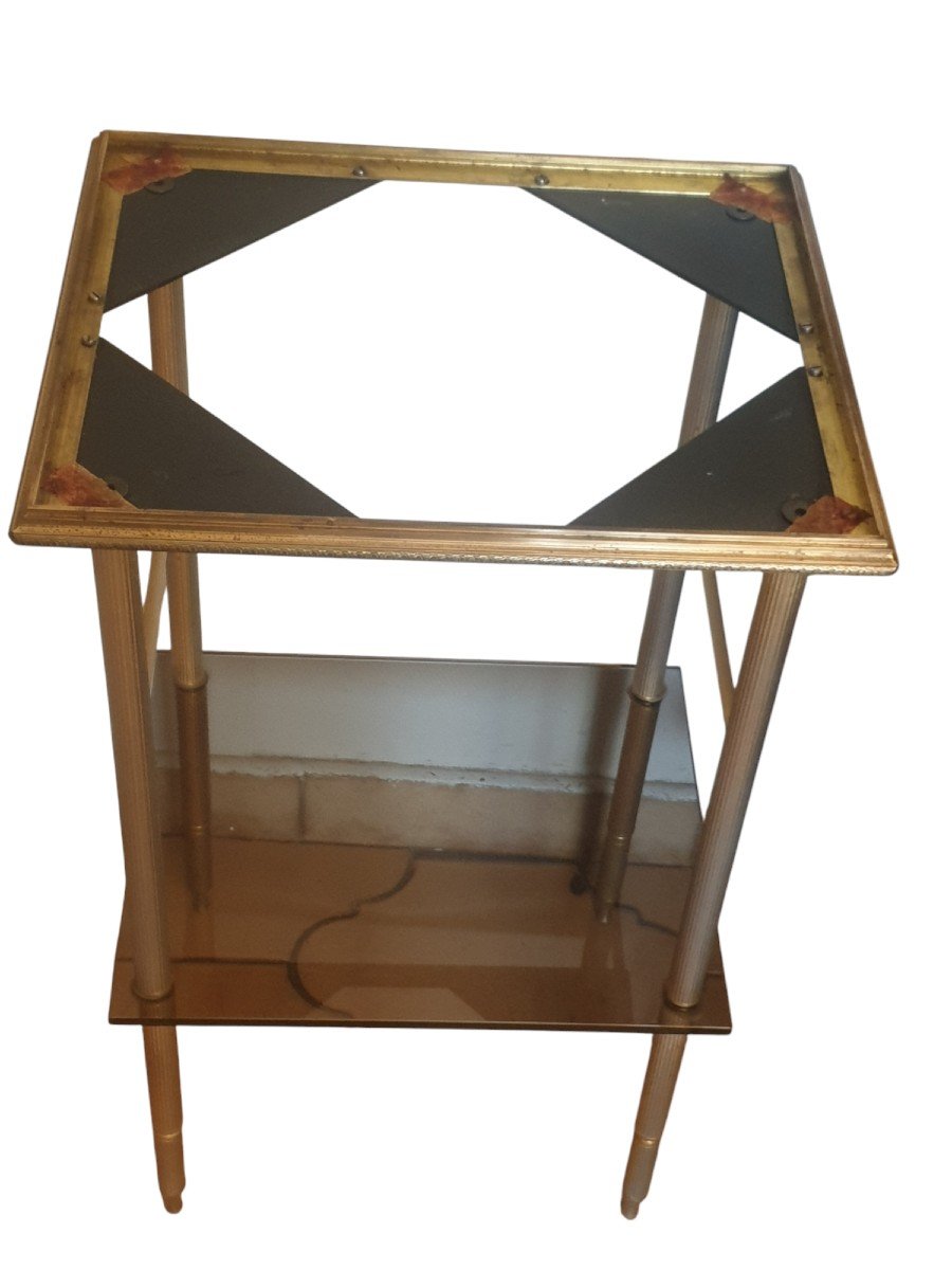 Maison Jansen 1960s Brass And Onyx End Table-photo-2