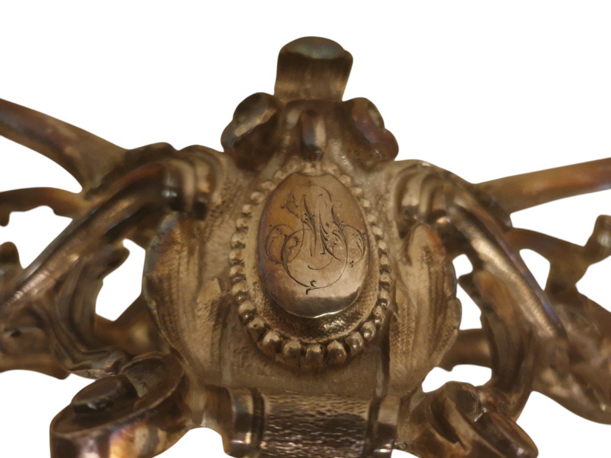 Crystal And Silver Bronze Centerpiece Planter 19th Century Christophe -photo-1