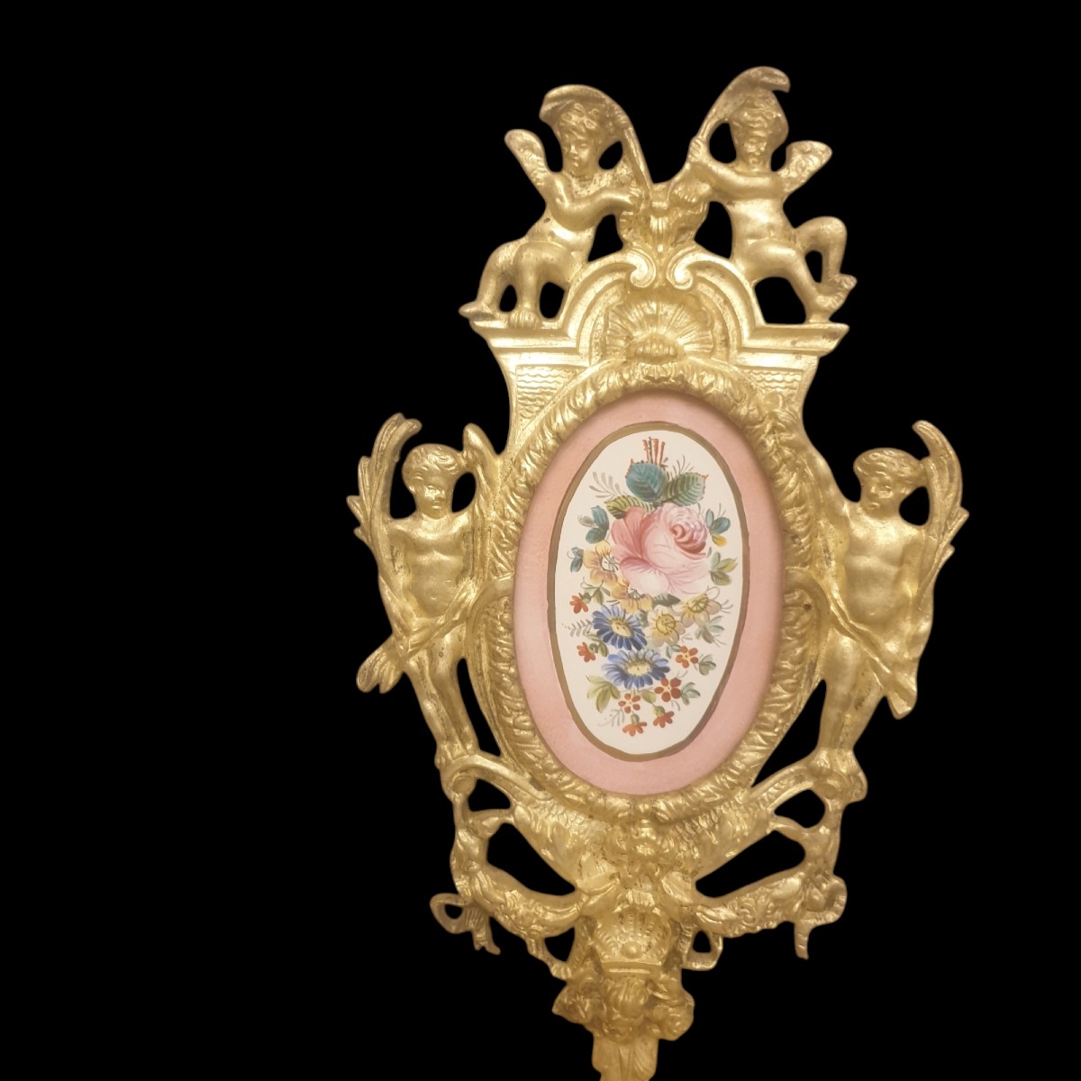 Pair Of Gilt Bronze Wall Lights, Sèvres Porcelain, 19th Century, 1850s, Gilt -photo-2