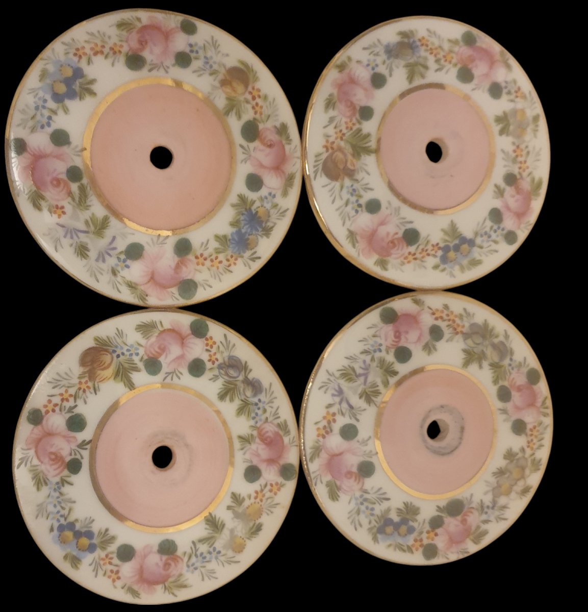 Pair Of Gilt Bronze Wall Lights, Sèvres Porcelain, 19th Century, 1850s, Gilt -photo-3