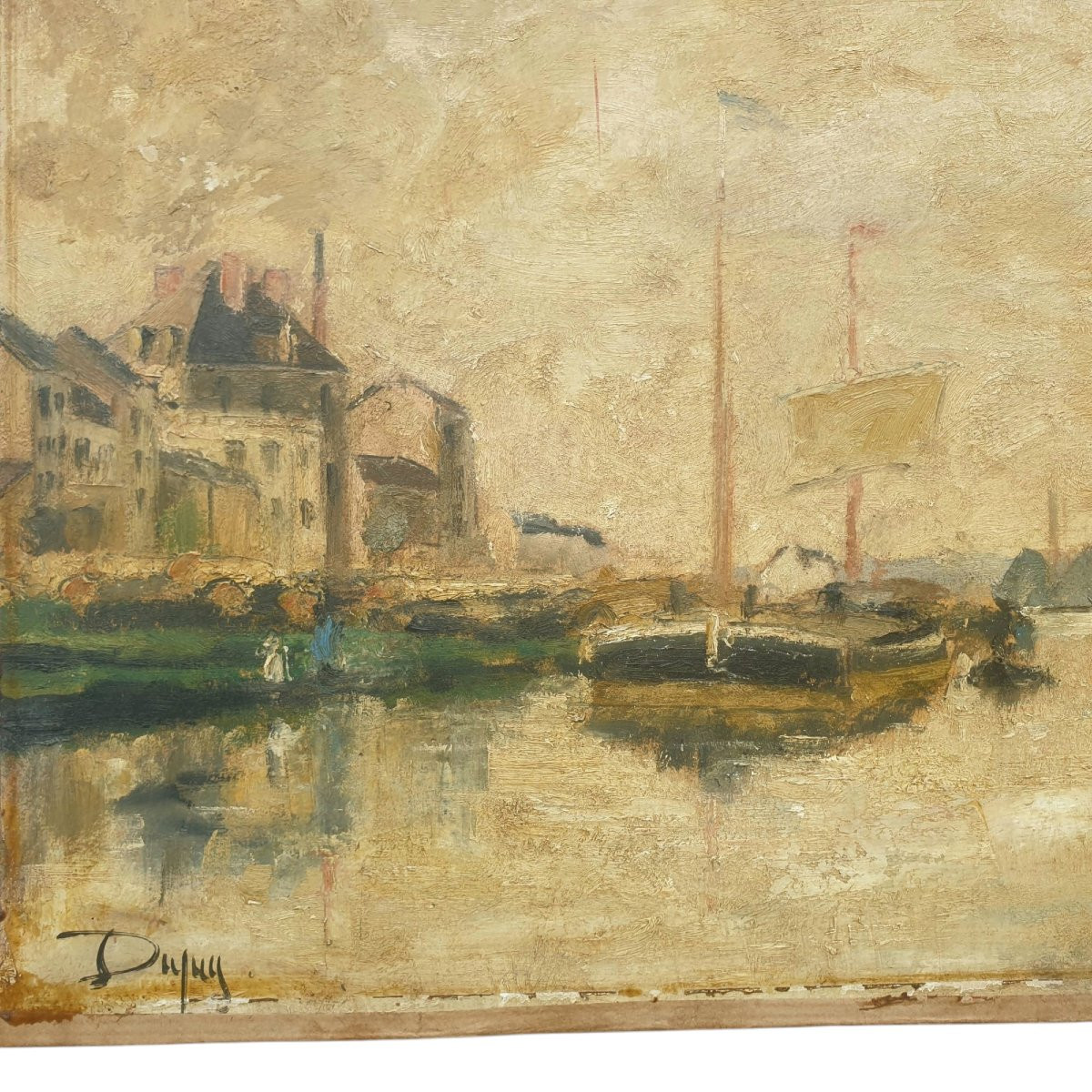 Galien Laloue Signed Dupuis Marine Watercolor -photo-6