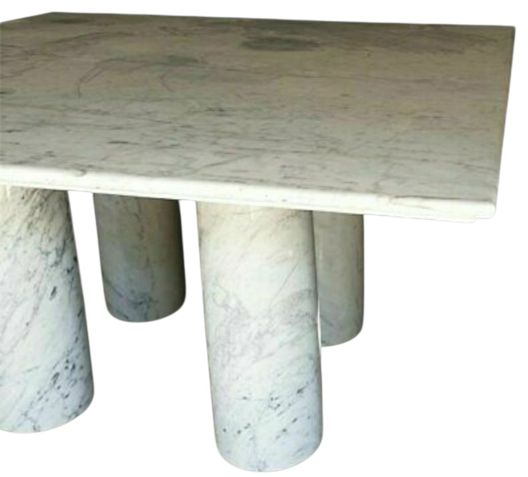 Mario Bellini Carrara Marble Dining Table, 1970s-photo-2